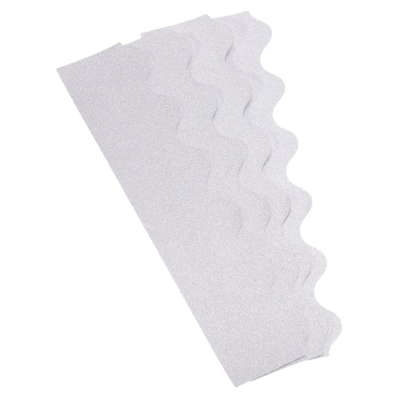 Uxcell 3"x13" Bulletin Board Border Scalloped Trim Strips Wall Decor for Locker Classroom Poster Board 30 Pack Silver