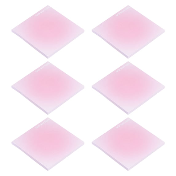 Uxcell 3"x3" Gradient Color Sticky Notes Self-Adhesive Memo Pads 50 Sheets/Pad, Pink, 6 Pack