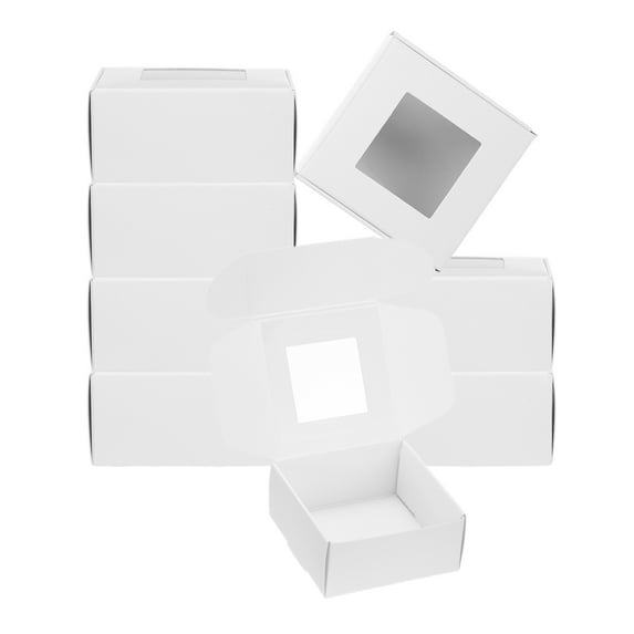 Uxcell 3"x3"x1.6" Paper Soap Box with Window, 40 Pack Soap Boxes Square Presents Packaging Boxes, White