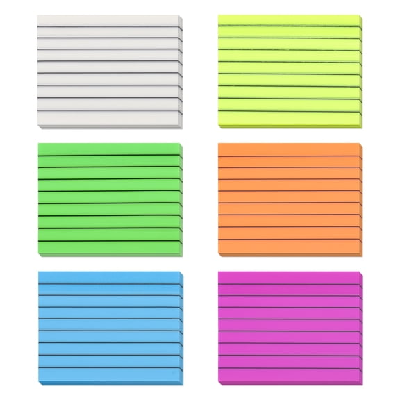 Uxcell 3"x5" 200 Sheets Transparent Sticky Notes, Lined Self Stick Memo Notes, White