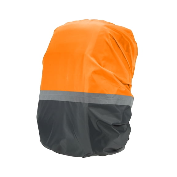 Uxcell 30-40L Waterproof Backpack Rain Cover with Adjustable Strap Reflective strips Backpack Rain Cover M, Grey Orange