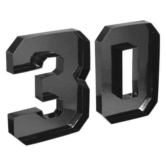 Uxcell 30 Cardboard Number Set, Paper Box Fillable Tray Container for Mache Chocolate Candy Decorations, 10" Black