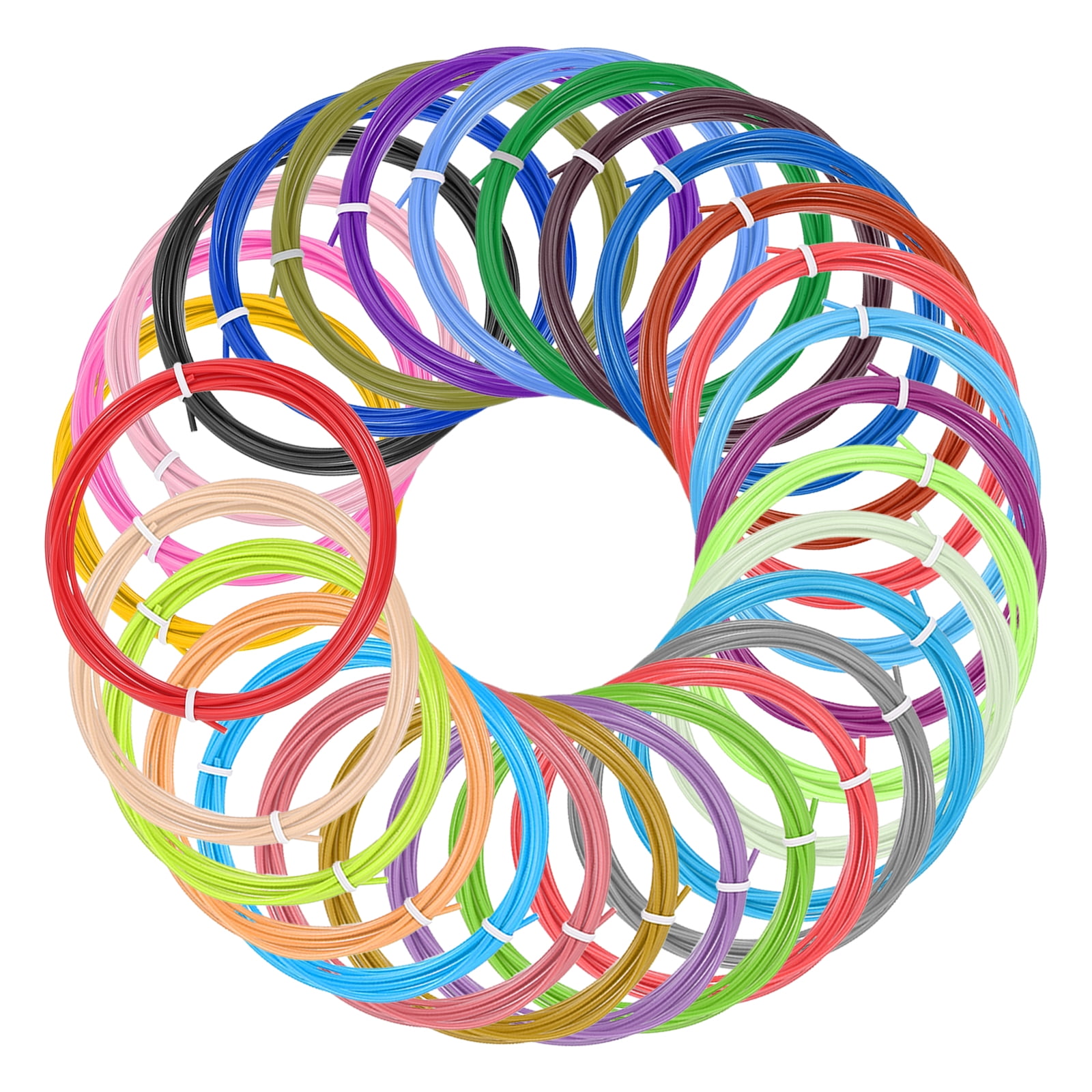 Uxcell 30 Colors 3D Pen Filament, 1.75mm Each 10FT, Total 300FT PCL Filament Refills Low Printing Temperature for 3D Drawing Pens