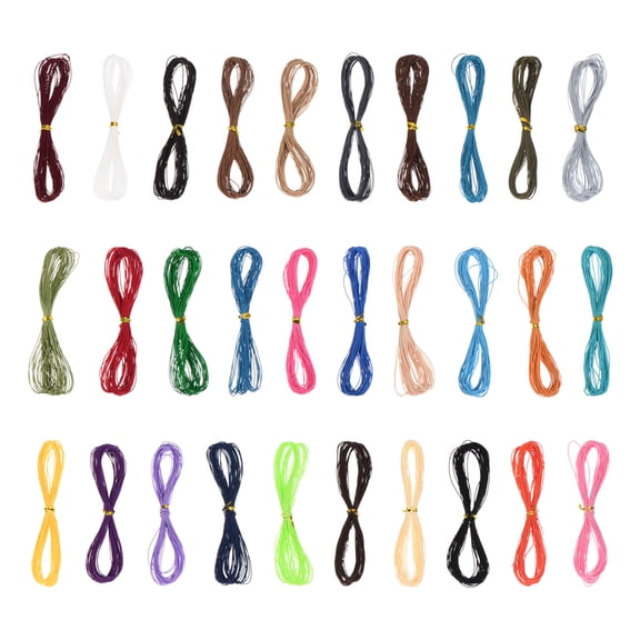 Uxcell 30 Colors Waxed Cord 1mm Waxed Polyester Cord 328 Yard Wax String for Bracelet Making Necklaces Beading