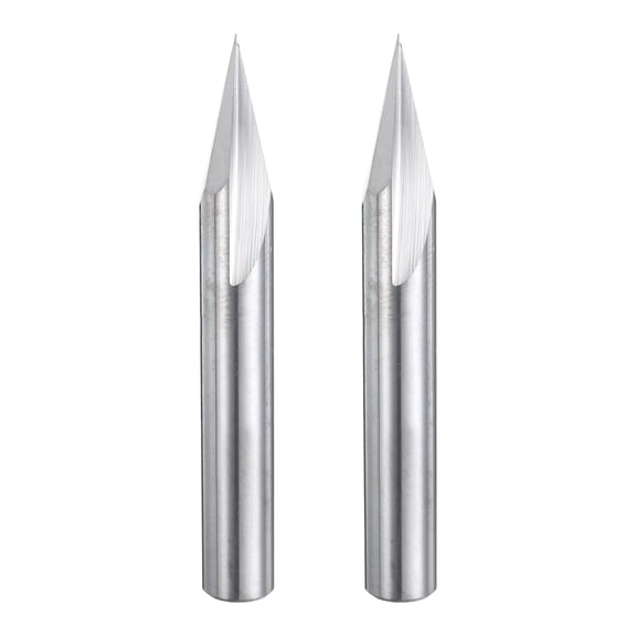 Uxcell 30 Degree V Groove Router Bits 2Pcs 1/4" Shank Titanium Steel V Type End Mill