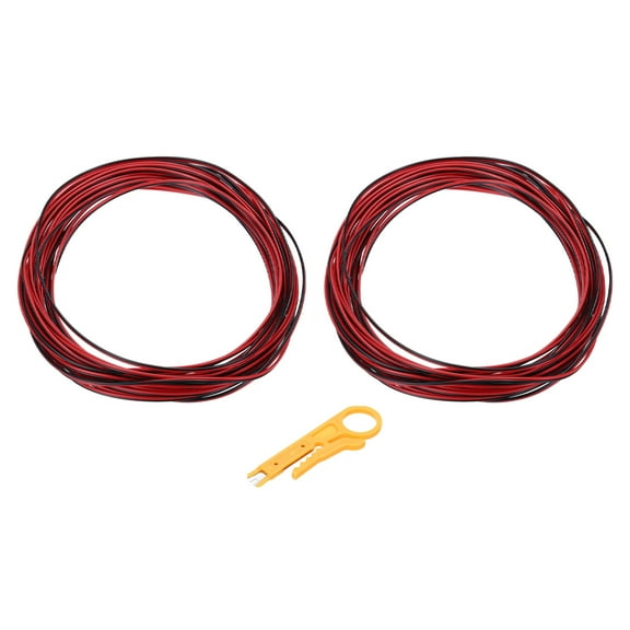 Uxcell 30 Gauge 2-Conductor Silicone Wire, Tinned Copper 12Ft/3.75M 300V 2-Core Parallel Wire With Wire Stripper, 2Pack