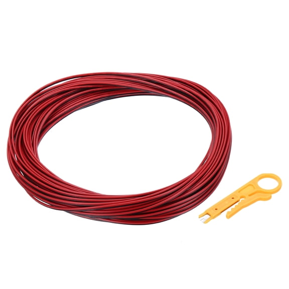Uxcell 30 Gauge 2-Conductor Silicone Wire, Tinned Copper 49Ft/15M 300V 2-Core Parallel Wire With Wire Stripper