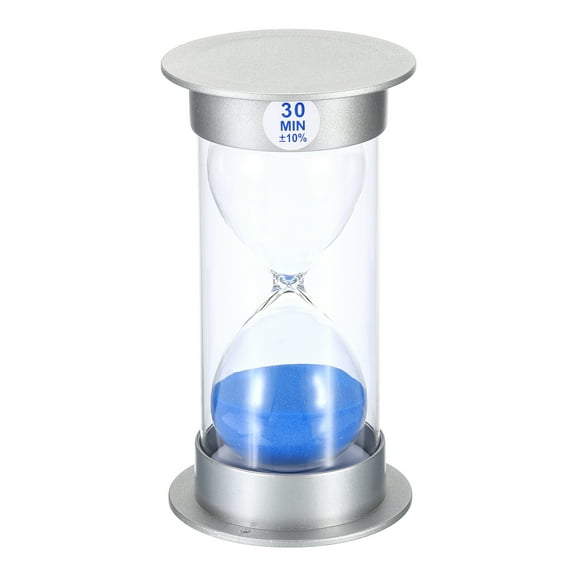 Uxcell 30 Minute Sand Timer, Sandy Clock, Count Down Sand Glass, Blue Sands