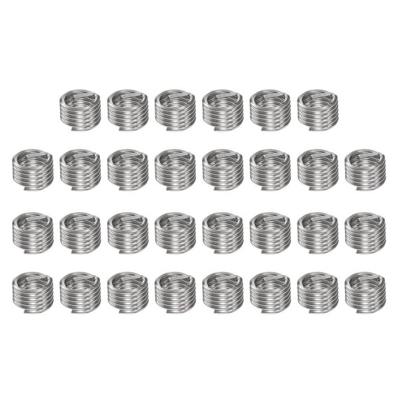 Uxcell 30 Pack 1/2 13 UNC 1D 12.7mm 304 Stainless Steel Helical Wire Threaded Inserts