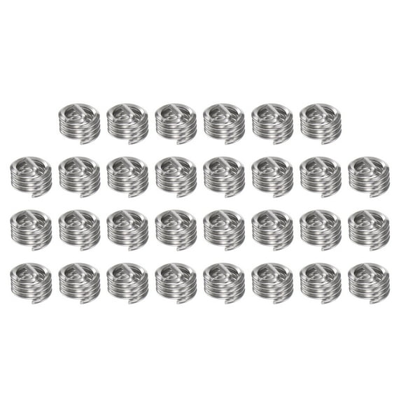 Uxcell 30 Pack 1/4 20 UNC 1D 6.35mm 304 Stainless Steel Helical Wire Threaded Inserts