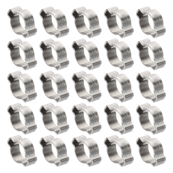 Uxcell 30 Pack 11-13mm Double Ear Hose Clamp, 304 Stainless Steel O Clip Crimp Rings