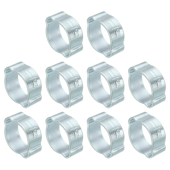 Uxcell 30 Pack 11-13mm Double Ear Hose Clamp, Galvanized Steel Crimp Rings