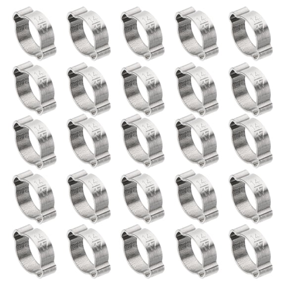 Uxcell 30 Pack 14-17mm Double Ear Hose Clamp, 304 Stainless Steel O Clip Crimp Rings