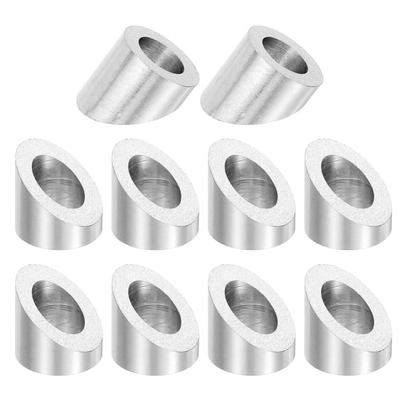 Uxcell 30 Pack 3/8 Inch 37 Degree Angle Beveled Washer, Silver