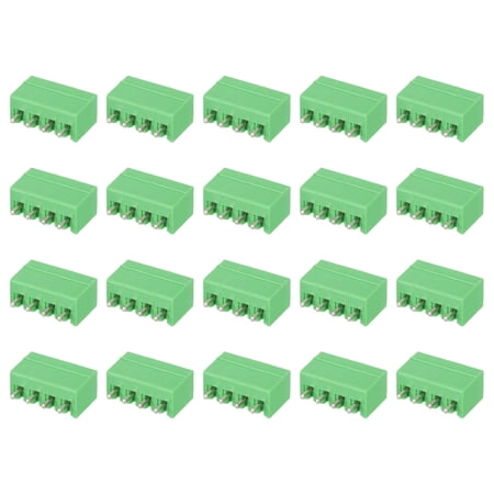Uxcell 30 Pack 4 Pin 3.81mm Pitch PCB Terminal Block Connectors, 300V 8A Pitch PCB Terminal Block Plug Connector for 28-16AWG Cable, DIY Electronic Projects(Green, 16.2x7.3x12.8mm)