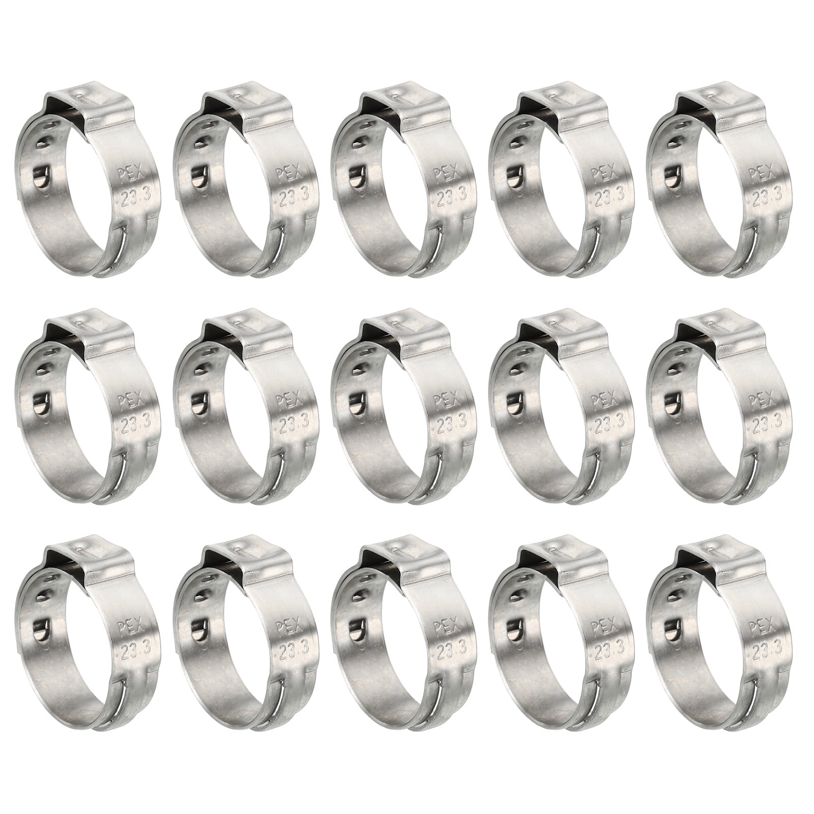 Uxcell 30 Pack 5/8" PEX Cinch Clamp Rings, 304 Stainless Steel Single Ear Crimp Rings - Walmart Supplies