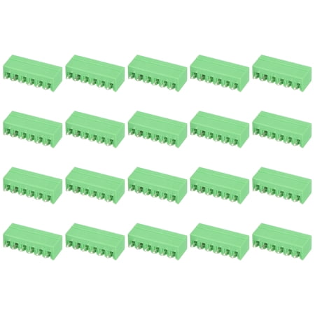 Uxcell 30 Pack 6 Pin 3.81mm Pitch PCB Terminal Block Connectors, 300V 8A Pitch PCB Terminal Block Plug Connector for 28-16AWG Cable, DIY Electronic Projects(Green, 23.8x7.3x12.8mm)