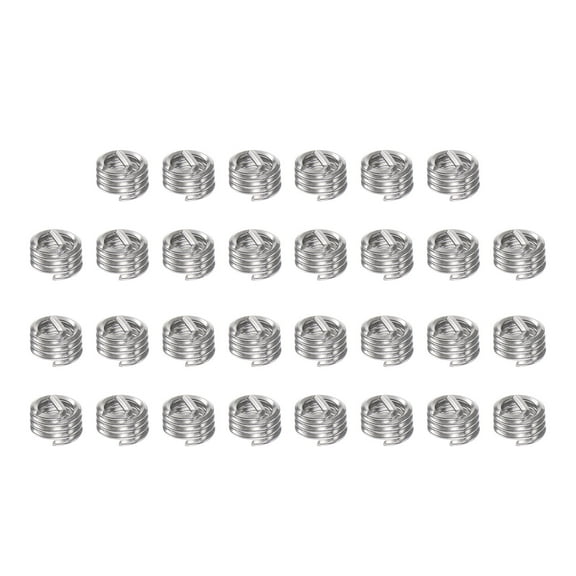 Uxcell 30 Pack 8# 32 UNC 1D 4.2mm 304 Stainless Steel Helical Wire Threaded Inserts