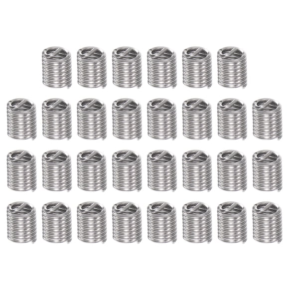 Uxcell 30 Pack 8# 32 UNC 2D 8.4mm 304 Stainless Steel Helical Wire Threaded Inserts