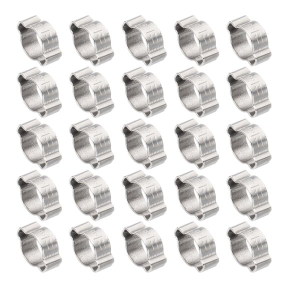 Uxcell 30 Pack 9-11mm Double Ear Hose Clamp, 304 Stainless Steel O Clip Crimp Rings