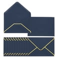 thumbnail image 1 of Uxcell 50 Pack A6 Envelopes, 4x6 Card V Flap Envelope Round Edge Valentine Envelopes with Gold Border for Office Wedding Card Invitations Graduation Party Gift, Dark Blue, 1 of 8
