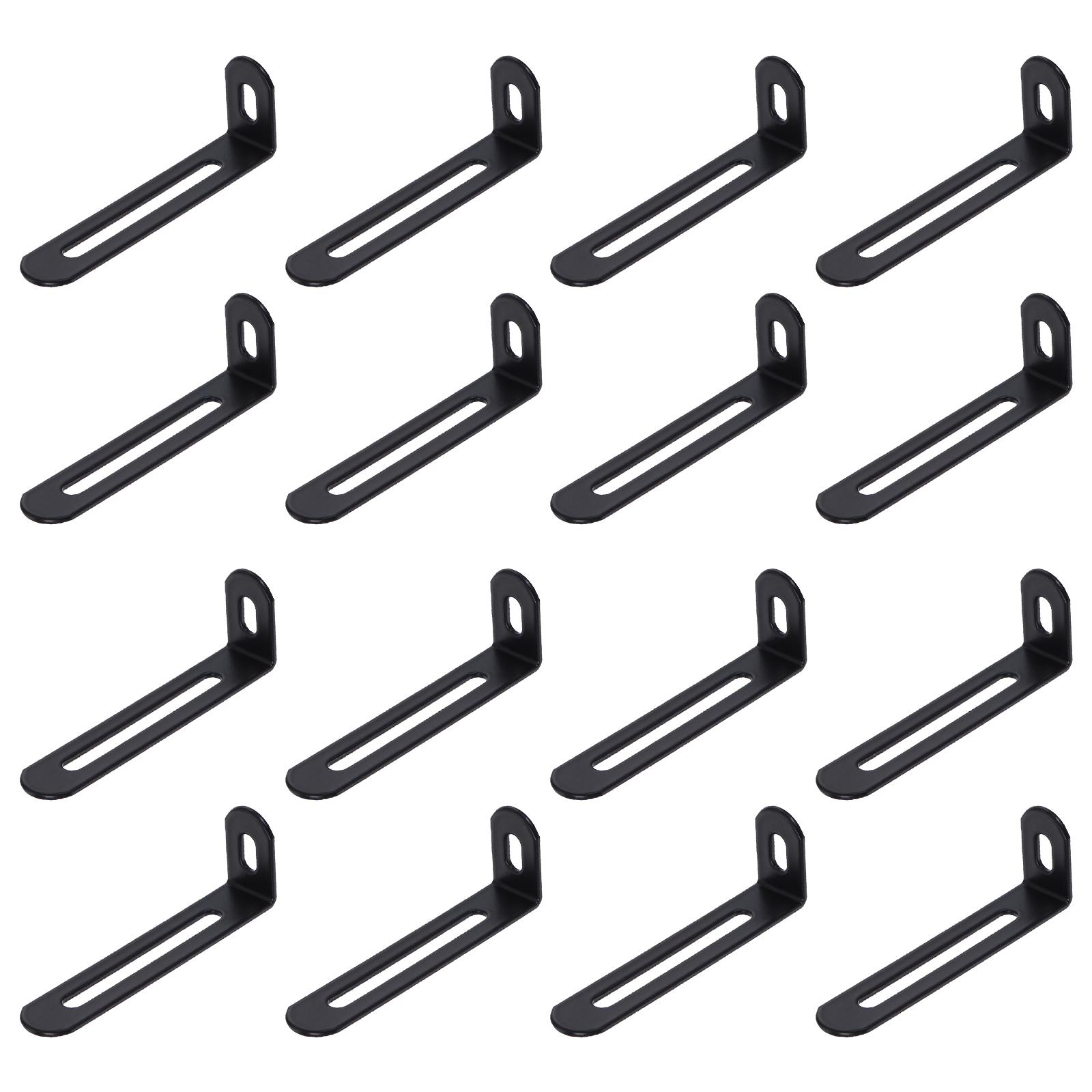 Uxcell 30 Pack Adjustable L-Shape Corner Brace, 0.9" x 2.9" x 0.6" Metal Slotted 90 Degree Right Angle Corner Shelf Bracket Support Brace, Black