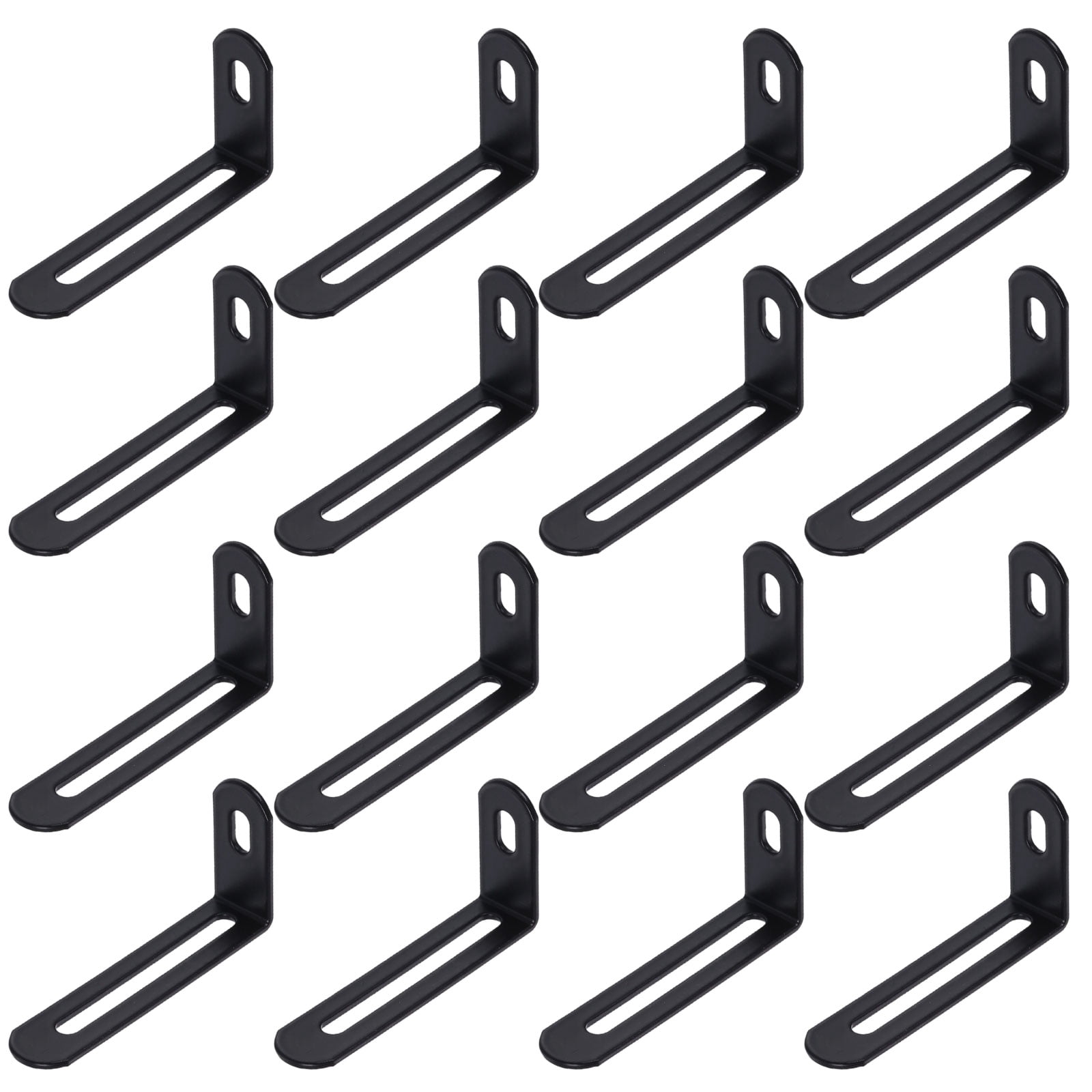 Uxcell 30 Pack Adjustable L-Shape Corner Brace, 1.3" x 2.6" x 0.6" Metal Slotted 90 Degree Right Angle Corner Shelf Bracket Support Brace, Black