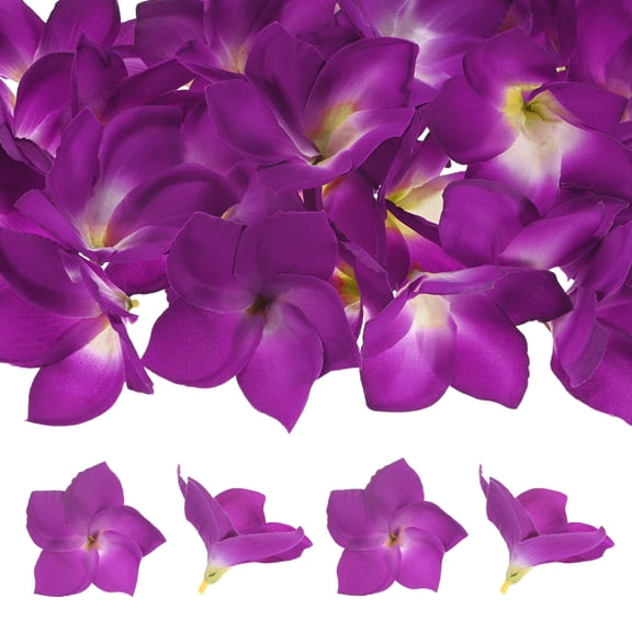 Uxcell 30-Pack Artificial Plumeria Flower Heads, 3.94"/ 10cm Fake Plumeria Flowers Silk for DIY Crafts, Purple