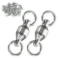 thumbnail image 1 of Uxcell 30-Pack Ball Bearing Fishing Swivels, 6# 1.18In (30mm) Stainless Steel Lure Leader Line Connector for Fishing [Silver], 1 of 6