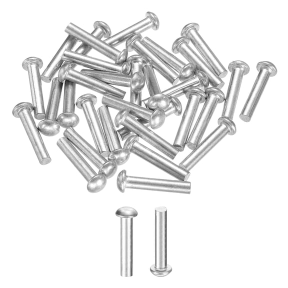 Uxcell 30 Pack Brazier Head Solid Aluminum Rivets, M5 Dia x 25mm Length Round Head Aluminum Boat Rivets for Repairing Boats, Machinery, Aircraft, Automobile Industry