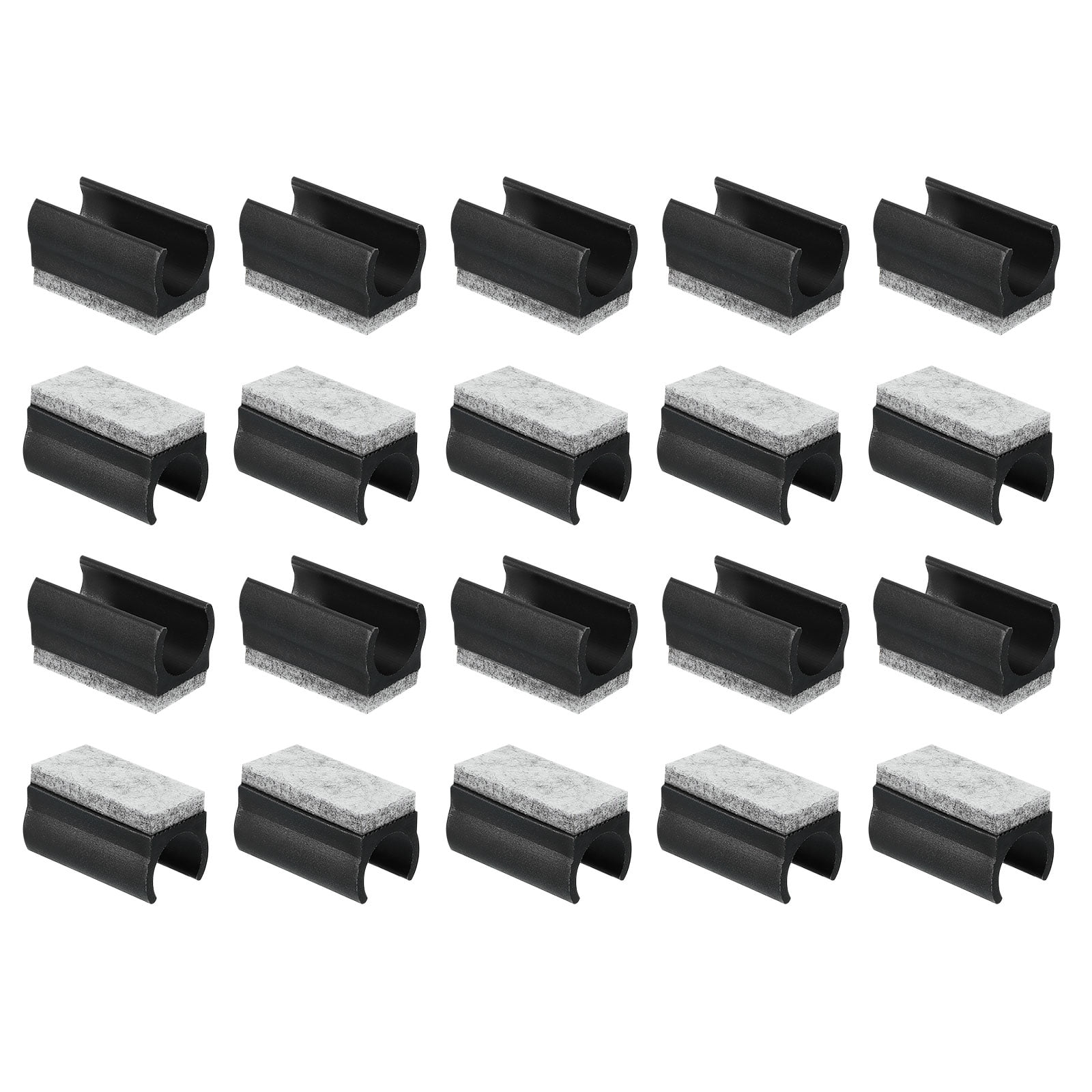 Uxcell 30 Pack Chair Legs Tips Caps with Felt Pads Fit 19mm Tube Legs, Black, Gray Pad