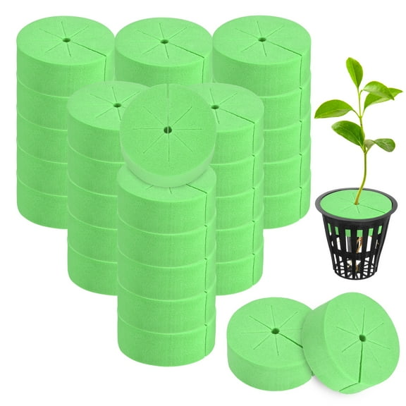 Uxcell 30-Pack Cloning Collars Inserts, Hydroponics Sponge Systems Cloning DIY Foam Cloner Inserts Fits 2" Net Pots[Green]