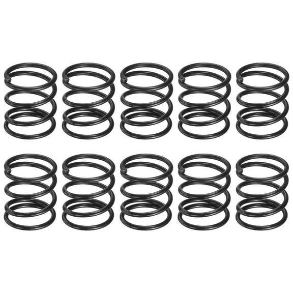 Uxcell 30 Pack Compression Spring, 13mm OD, 1.2mm Wire Size, 15mm Free Length, Spring Steel Construction Extended Mechanical Compression Springs for Shop and Home Repairs, Black