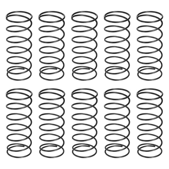 Uxcell 30 Pack Compression Spring, 20mm OD, 1.2mm Wire Size, 50mm Free Length, Spring Steel Construction Extended Mechanical Compression Springs for Shop and Home Repairs, Black