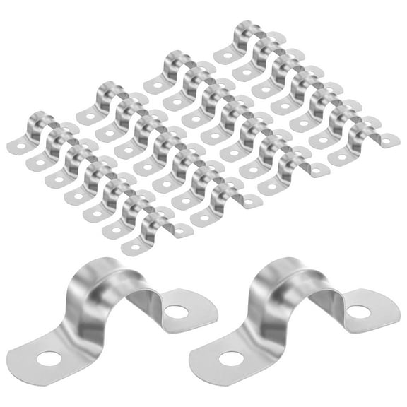 Uxcell 30-Pack Conduit Clamps, 1/2 in 304 stainless steel Rigid Pipe Strap M12 U Bracket Pipe Clamps for Plumbing
