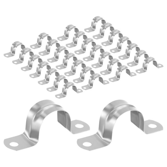 Uxcell 30-Pack Conduit Clamps, 1" Stainless Steel Rigid Pipe Strap M25 U Bracket Pipe Clamps for Plumbing