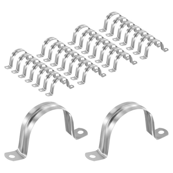 Uxcell 30-Pack Conduit Clamps, 2 in Stainless Steel Rigid Pipe Strap M50 U Bracket Pipe Clamps for Plumbing