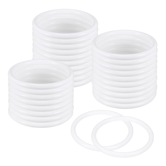 Uxcell 30-Pack Dream Catcher Rings,3.8 Inch Plastic Macrame Wreath Floral Round Rings for DIY Wedding Wreath White 0.31 Inch