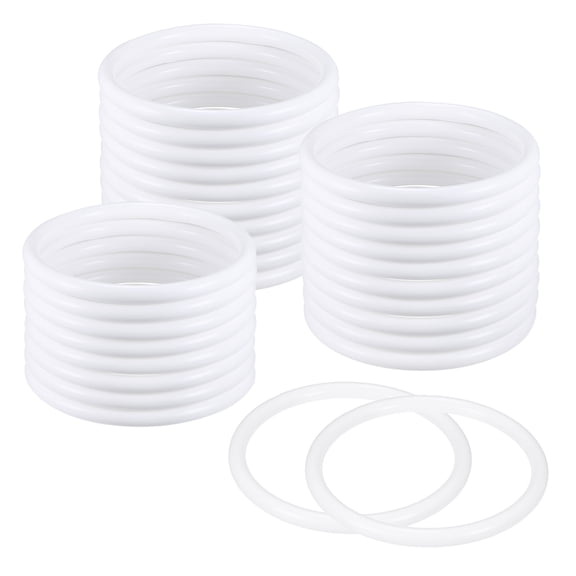 Uxcell 30-Pack Dream Catcher Rings,4.7 Inch Plastic Macrame Wreath Floral Round Rings for DIY Wedding Wreath White 0.35 Inch