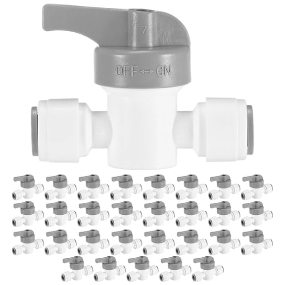 Uxcell 30-Pack Drip Irrigation Valves, 1/4 Inch Barbed Shut-Off Valve for Drip Tubing/Garden Irrigation System [White]