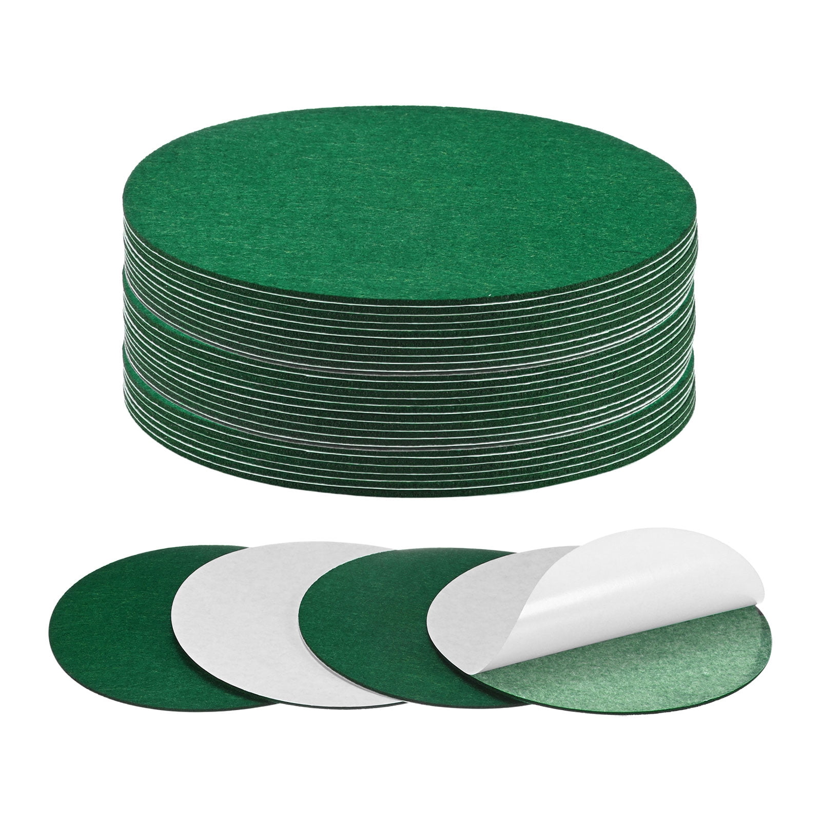 Uxcell 30-Pack Lamp Base Felt, 7 Inch Dia. 2mm Thick Self Adhesive Round Fabric Felt Pads for Lamp/Furniture/DIY [Green]