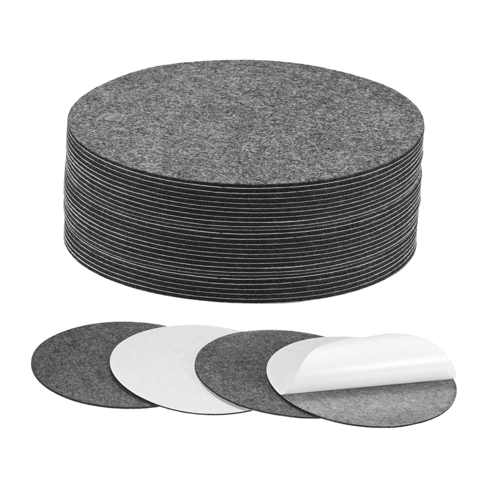 Uxcell 30-Pack Lamp Base Felt, 7 Inch Dia. 2mm Thick Self Adhesive Round Fabric Felt Pads for Lamp/Furniture/DIY [Grey]