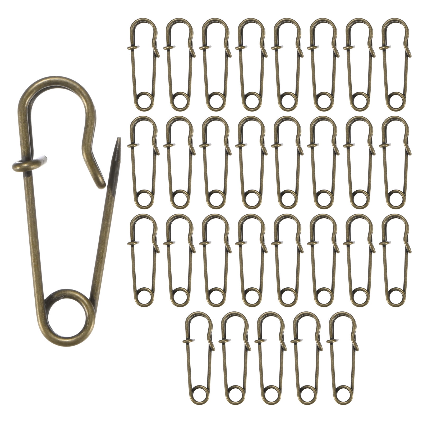 Uxcell 30-Pack Large Safety Pins, 1.1" Spring Lock Pins Blanket Bulk