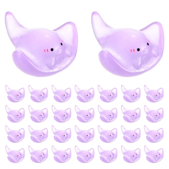 Uxcell 30-Pack Luminous Mini Resin Fish, Resin Tiny Small Animal Figures to Hide Fish Tank Ornaments Figures for Aquarium Decor [Purple]