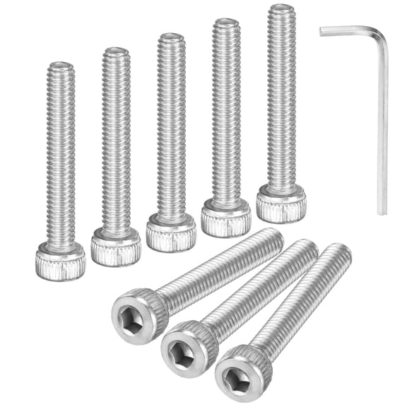 Uxcell 30-Pack M4 x 25mm Hex Socket Head Cap Screws Bolts, 304 Stainless Steel Machine Bolt Full Thread Precision Fasteners