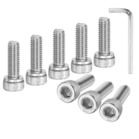 Uxcell 30-Pack M5 x 14mm Hex Socket Head Cap Screws Bolts, 304 Stainless Steel Machine Bolt Full Thread Precision Fasteners