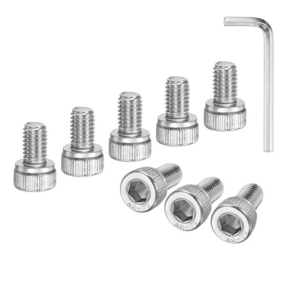 Uxcell 30-Pack M5 x 8mm Hex Socket Head Cap Screws Bolts, 304 Stainless Steel Machine Bolt Full Thread Precision Fasteners