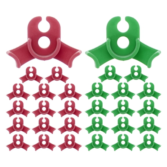 Uxcell 30-Pack Plant Bender, 1.4x1" 90 Degree Adjustable Plant Training Clips for Garden Plant [Red+Green]