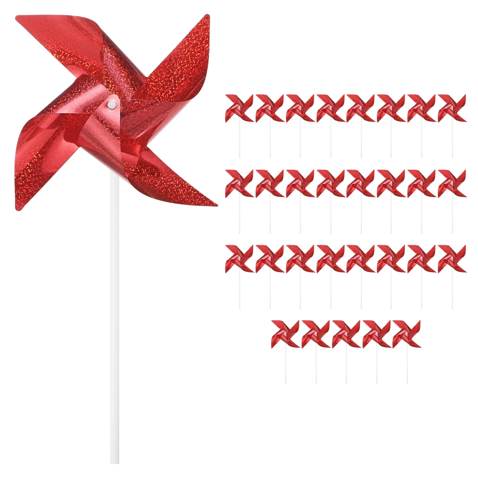 Uxcell 30-Pack Wind Spinner Sparkly Lawn Pinwheels, 9 Inch Plastic ...