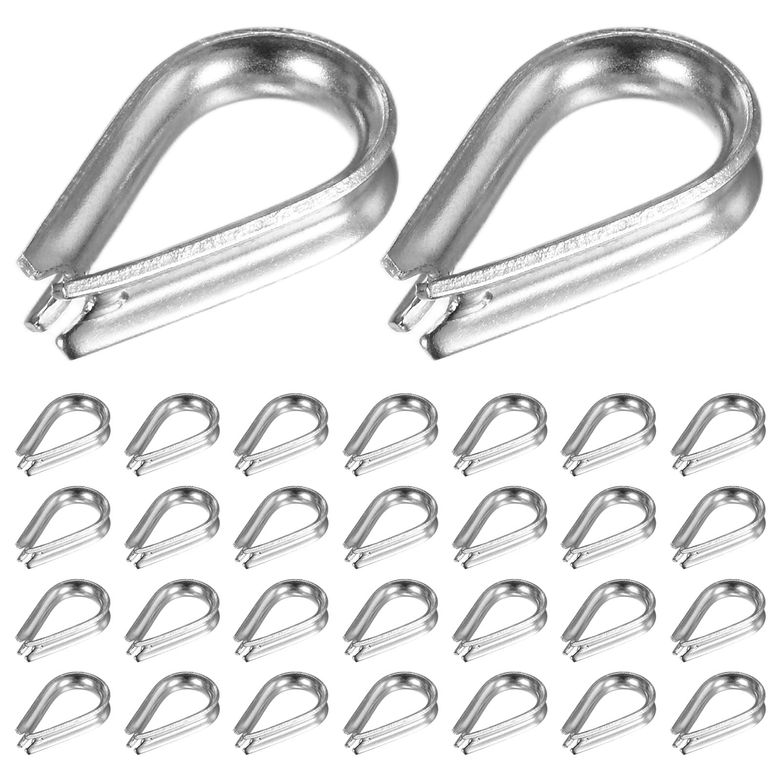 Uxcell 30-Pack Wire Rope Thimbles, M2 Stainless Steel 2mm Rope Thimble ...